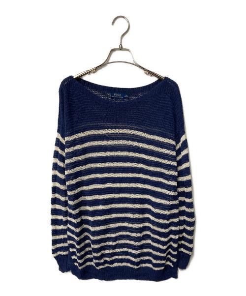 POLO RALPH LAUREN（ポロ・ラルフローレン）POLO RALPH LAUREN (ポロ・ラルフローレン) ボーダーニット ネイビー サイズ:Ⅿの古着・服飾アイテム