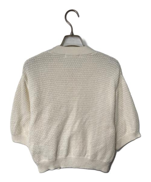 MACPHEE（マカフィー）MACPHEE (マカフィー) ギマコットン ハーフスリーブカーディガン ベージュ サイズ:Sの古着・服飾アイテム