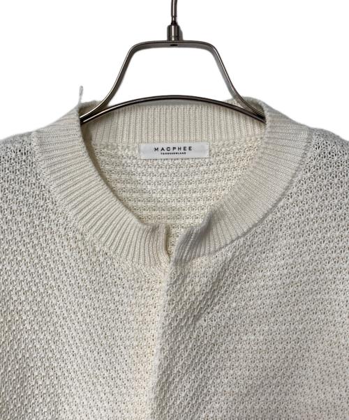MACPHEE（マカフィー）MACPHEE (マカフィー) ギマコットン ハーフスリーブカーディガン ベージュ サイズ:Sの古着・服飾アイテム