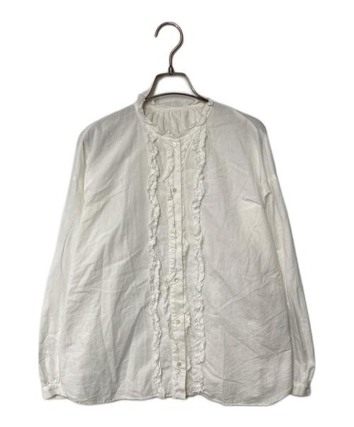 journal standard luxe（ジャーナルスタンダード ラックス）JOURNAL STANDARD LUXE (ジャーナルスタンダード ラックス) ワッシャー フリルブラウス ホワイト サイズ:SIZE Freeの古着・服飾アイテム