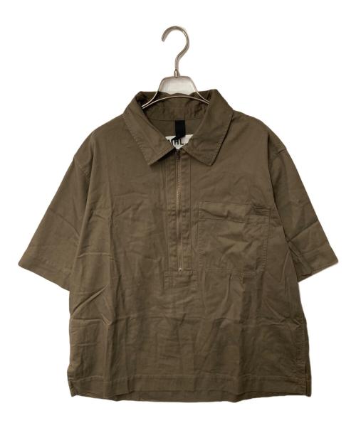 MHL（マーガレットハウエル）MHL (マーガレットハウエル) ハーフジップシャツ ブラウン サイズ:Ⅿの古着・服飾アイテム