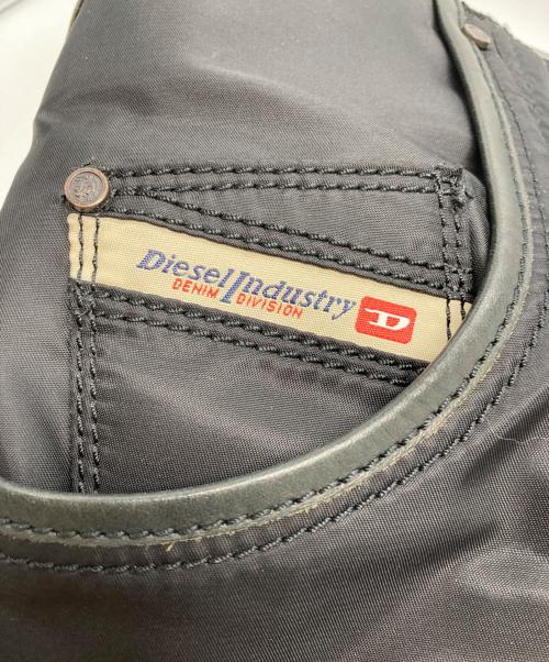 DIESEL（ディーゼル）DIESEL (ディーゼル) ナイロンレザーバッグ ブラックの古着・服飾アイテム