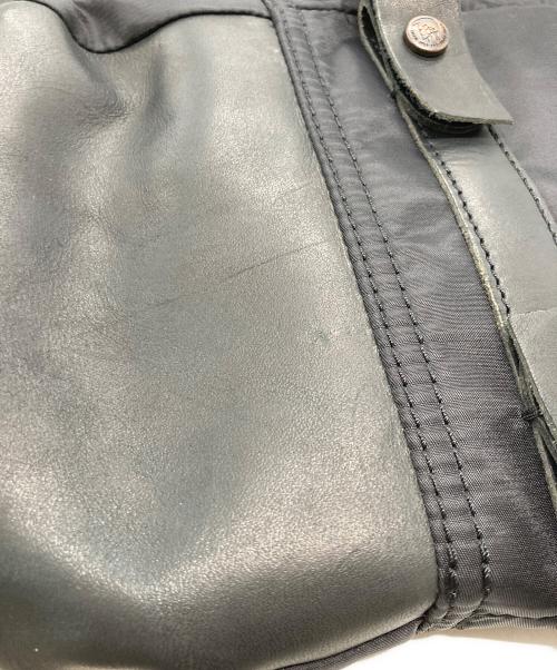 DIESEL（ディーゼル）DIESEL (ディーゼル) ナイロンレザーバッグ ブラックの古着・服飾アイテム