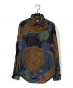 PAUL SMITHポールスミス）の古着「総柄シャツ」｜ブラウン×ネイビー