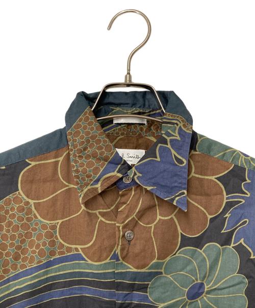 PAUL SMITH（ポールスミス）PAUL SMITH (ポールスミス) 総柄シャツ ブラウン×ネイビー サイズ:Mの古着・服飾アイテム