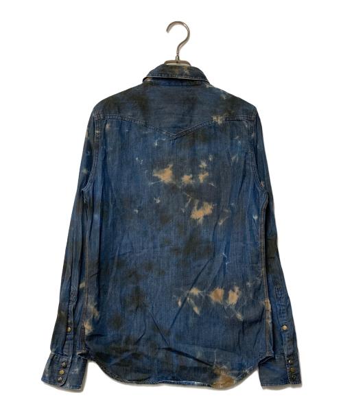 DIESEL（ディーゼル）DIESEL (ディーゼル) ブリーチ加工デニムシャツ インディゴ サイズ:Sの古着・服飾アイテム
