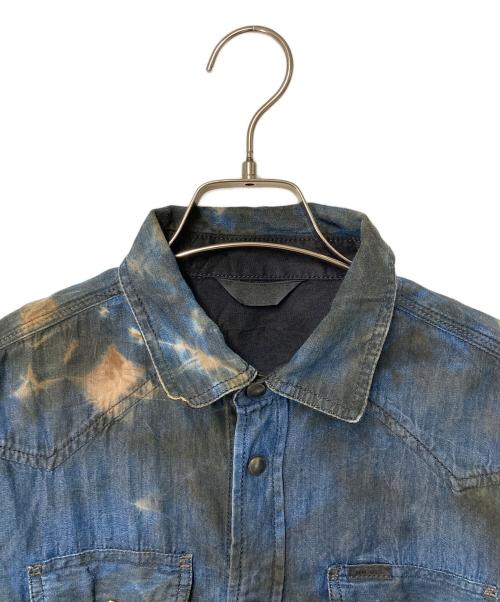 DIESEL（ディーゼル）DIESEL (ディーゼル) ブリーチ加工デニムシャツ インディゴ サイズ:Sの古着・服飾アイテム