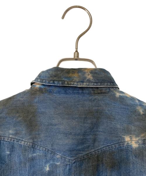 DIESEL（ディーゼル）DIESEL (ディーゼル) ブリーチ加工デニムシャツ インディゴ サイズ:Sの古着・服飾アイテム