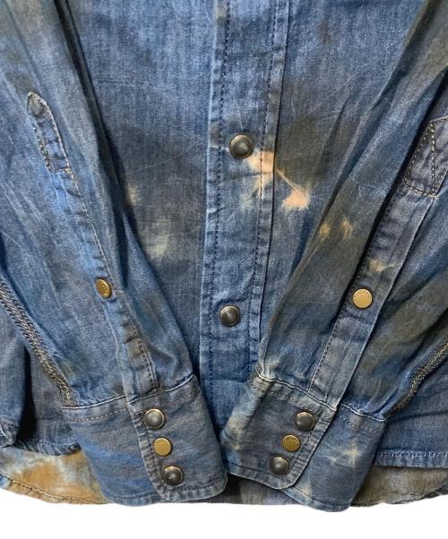 DIESEL（ディーゼル）DIESEL (ディーゼル) ブリーチ加工デニムシャツ インディゴ サイズ:Sの古着・服飾アイテム