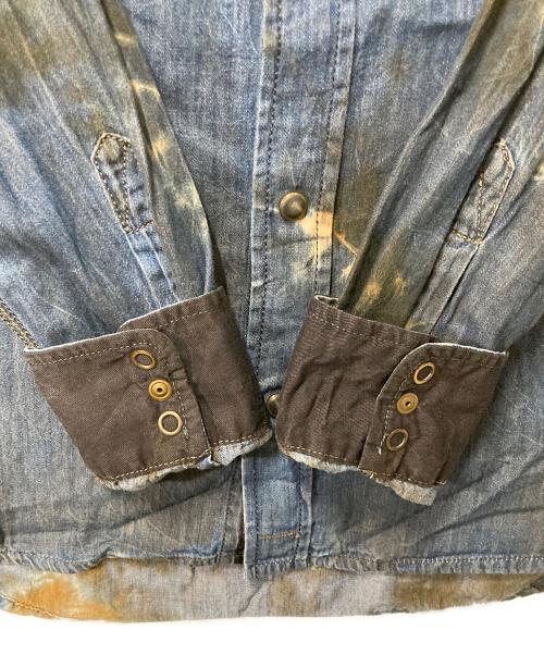 DIESEL（ディーゼル）DIESEL (ディーゼル) ブリーチ加工デニムシャツ インディゴ サイズ:Sの古着・服飾アイテム