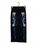 Mame Kurogouchiマメクロゴウチ）の古着「Embroidery Jersey Skirt」｜ブラック
