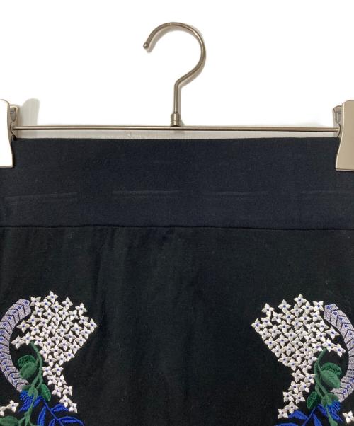 Mame Kurogouchi（マメクロゴウチ）mame kurogouchi (マメクロゴウチ) Embroidery Jersey Skirt ブラック サイズ:2の古着・服飾アイテム