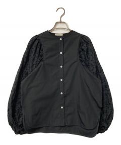 中古・古着通販】yori (ヨリ) フクレティアードブラウス ブラック