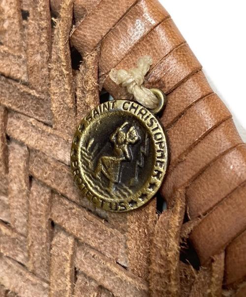 SAINT CHRISTOPHER（セント クリストファー）SAINT CHRISTOPHER (セント クリストファー) レザー編み込みバッグ/ハンドバッグ ブラウンの古着・服飾アイテム