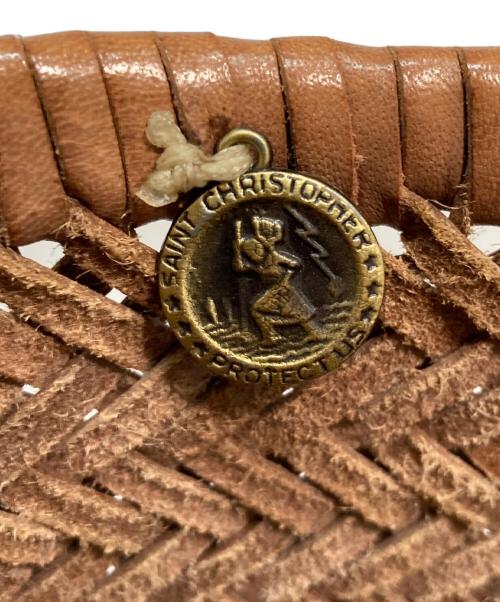 SAINT CHRISTOPHER（セント クリストファー）SAINT CHRISTOPHER (セント クリストファー) レザー編み込みバッグ/ハンドバッグ ブラウンの古着・服飾アイテム