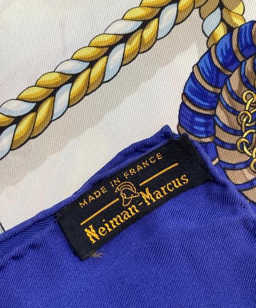 HERMES（エルメス）HERMES (エルメス) シルクスカーフ ホワイト×ブルーの古着・服飾アイテム