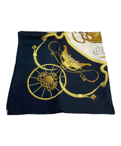 HERMES（エルメス）HERMES (エルメス) シルクスカーフ ブラック×ホワイトの古着・服飾アイテム