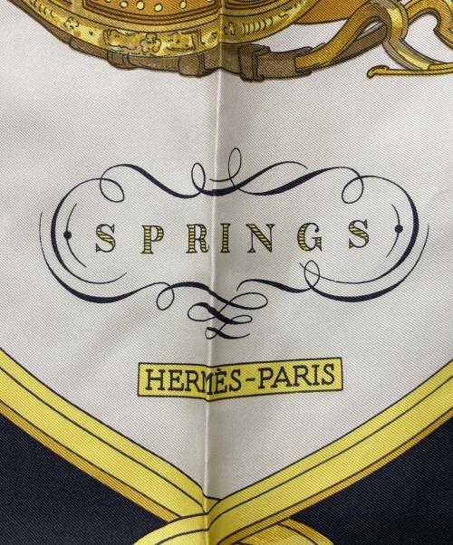 HERMES（エルメス）HERMES (エルメス) シルクスカーフ ブラック×ホワイトの古着・服飾アイテム