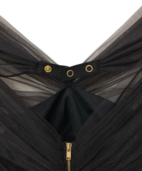 EMI FUNAYAMA（エミ フナヤマ）EMI FUNAYAMA (エミ フナヤマ) MUTTON SLEEVE TULLE BLOUSE ブラック サイズ:1の古着・服飾アイテム