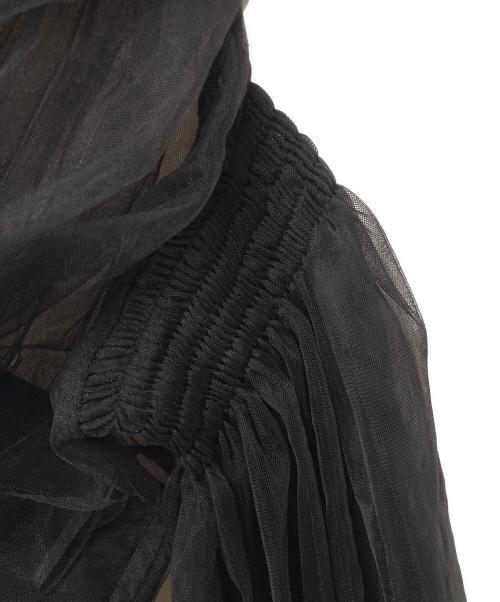 EMI FUNAYAMA（エミ フナヤマ）EMI FUNAYAMA (エミ フナヤマ) MUTTON SLEEVE TULLE BLOUSE ブラック サイズ:1の古着・服飾アイテム