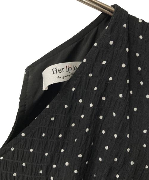 HER LIP TO（ハーリップトゥ）HER LIP TO (ハーリップトゥ) Clarine Polka Dot Dress ブラック×ホワイト サイズ:Mの古着・服飾アイテム