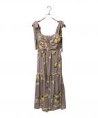 HER LIP TOハーリップトゥ）の古着「Capri Lemon Print Dress」｜ベージュ