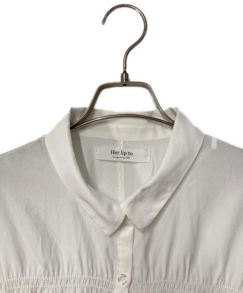 HER LIP TO（ハーリップトゥ）HER LIP TO (ハーリップトゥ) Bianca Sheer Shirt ホワイト サイズ:Fの古着・服飾アイテム
