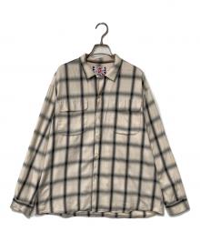 son of the cheese（（サノバチーズ））の古着「チェックシャツ」｜ベージュ×グレー