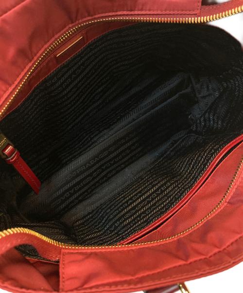 PRADA（プラダ）PRADA (プラダ) ナイロントートバッグ レッドの古着・服飾アイテム