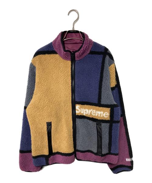 SUPREME（シュプリーム）SUPREME (シュプリーム) Reversible Colorblocked Fleece Jacket パープル×ベージュ サイズ:Mの古着・服飾アイテム