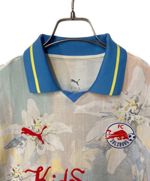 PUMA（プーマ）PUMA (プーマ) KIDSUPER (キッドスーパー) 長袖レトロシャツ ブルー×アイボリー サイズ:Sの古着・服飾アイテム