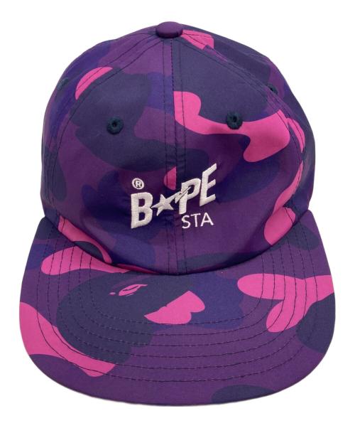BAPE BY A BATHING APE（ベイプバイアベイシングエイプ）BAPE BY A BATHING APE (ベイプバイアベイシングエイプ) COLOR CAMO BAPE STA PANEL CAP パープル サイズ:Freeの古着・服飾アイテム