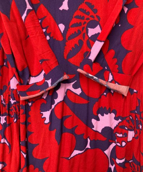 marimekko（マリメッコ）marimekko (マリメッコ) AKILEIJA / VARBU DRESS ピンク×レッド サイズ:38の古着・服飾アイテム