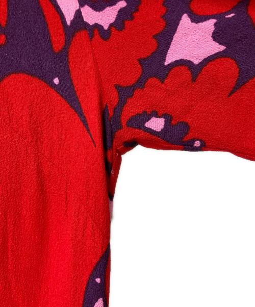 marimekko（マリメッコ）marimekko (マリメッコ) AKILEIJA / VARBU DRESS ピンク×レッド サイズ:38の古着・服飾アイテム