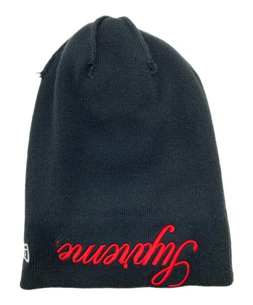 SUPREME（シュプリーム）Supreme (シュプリーム) New Era (ニューエラ) Script Beanie ブラック×レッド サイズ:Freeの古着・服飾アイテム