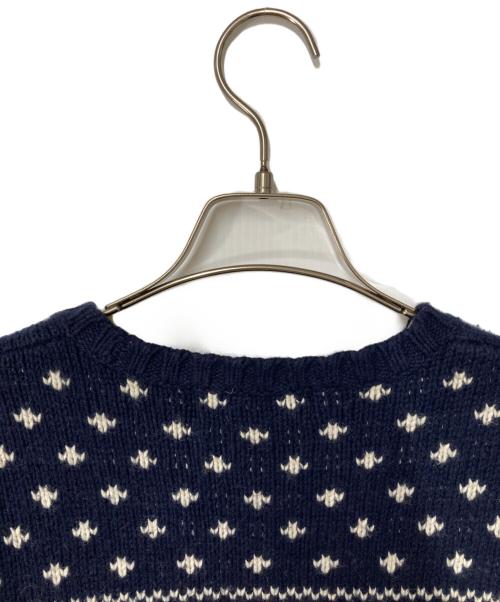 POLO RALPH LAUREN（ポロ・ラルフローレン）POLO RALPH LAUREN (ポロ・ラルフローレン) 総柄ニット ネイビー サイズ:Ｌの古着・服飾アイテム
