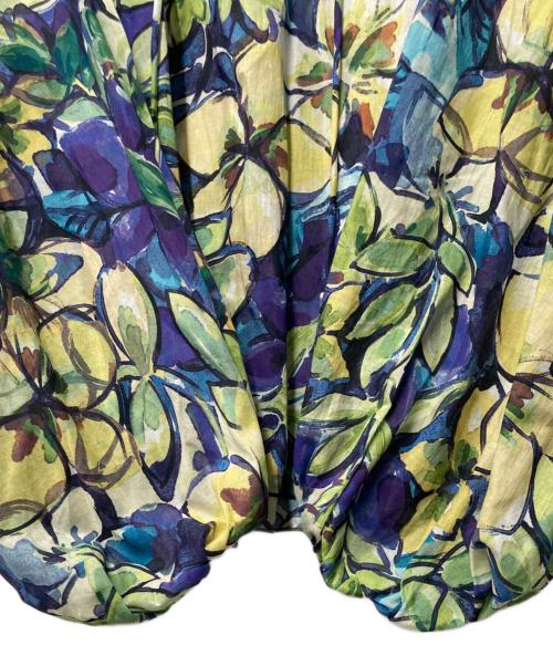 SHIPS（シップス）SHIPS (シップス) DEVEAUX 綿 プリント ブラウス グリーン×ブルー サイズ:Freeの古着・服飾アイテム