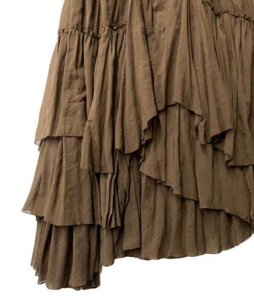 CASA FLINE（カーサフライン）CASA FLINE (カーサフライン) ティアードスカート ブラウン サイズ:Fの古着・服飾アイテム