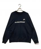 F.C.R.B.×NIKEエフシーレアルブリストル×ナイキ）の古着「クルーネックプリントスウェット」｜ブラック