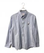 BROOKS BROTHERS×PEANUTSブルックスブラザーズ×ピーナッツ）の古着「スーピマコットン スヌーピーエンブロイダリー スポーツシャツ」｜スカイブルー