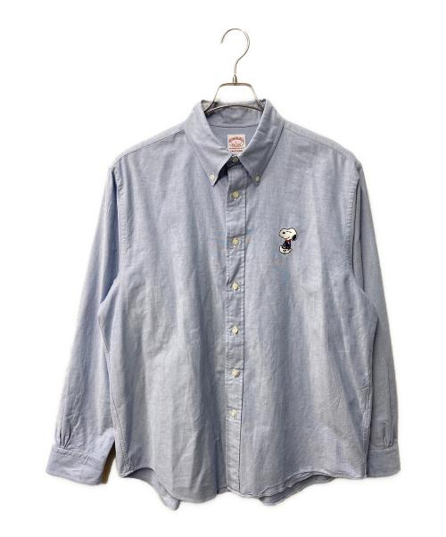 BROOKS BROTHERS（ブルックスブラザーズ）BROOKS BROTHERS (ブルックスブラザーズ) PEANUTS (ピーナッツ) スーピマコットン スヌーピーエンブロイダリー スポーツシャツ スカイブルー サイズ:Lの古着・服飾アイテム