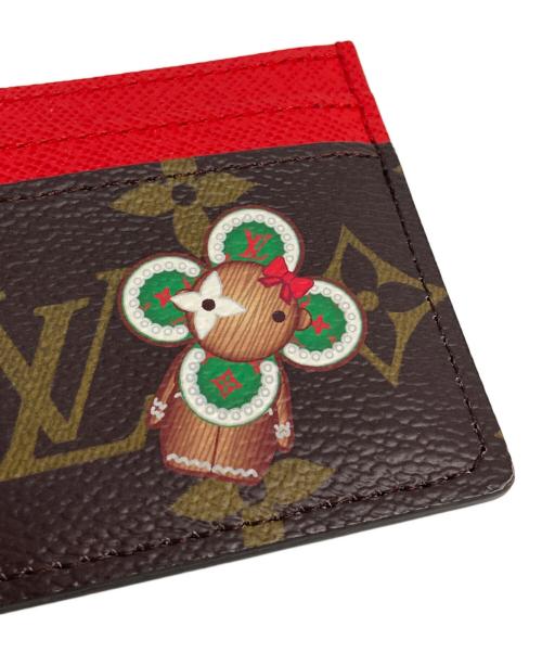 LOUIS VUITTON（ルイ ヴィトン）LOUIS VUITTON (ルイ ヴィトン) ポルトカルト・LVチャーム ブラウン×レッドの古着・服飾アイテム