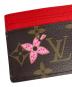 中古・古着 LOUIS VUITTON (ルイ ヴィトン) ポルトカルト・LVチャーム ブラウン×レッド：50000円