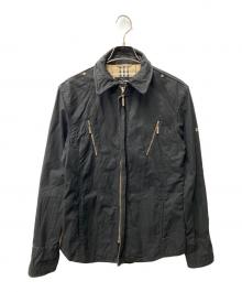 BURBERRY BLACK LABEL（バーバリーブラックレーベル）の古着「裏ノバチェック ジップアップジャケット」｜ブラック