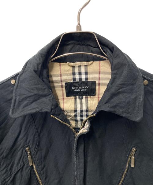 BURBERRY BLACK LABEL（バーバリーブラックレーベル）BURBERRY BLACK LABEL (バーバリーブラックレーベル) 裏ノバチェック ジップアップジャケット ブラック サイズ:Lの古着・服飾アイテム
