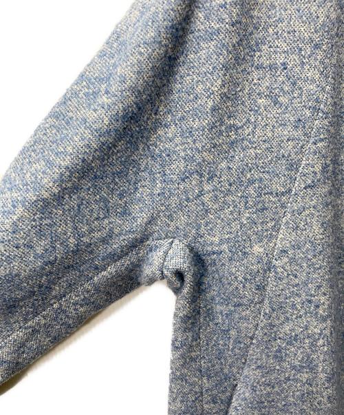 Leilian（レリアン）Leilian (レリアン) ツイード比翼スタンドカラーコート ブルー サイズ:13の古着・服飾アイテム