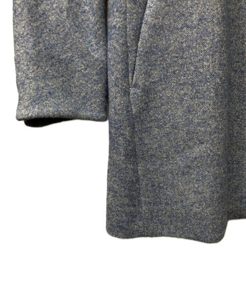 Leilian（レリアン）Leilian (レリアン) ツイード比翼スタンドカラーコート ブルー サイズ:13の古着・服飾アイテム