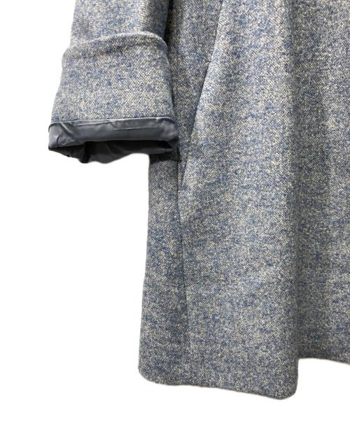 Leilian（レリアン）Leilian (レリアン) ツイード比翼スタンドカラーコート ブルー サイズ:13の古着・服飾アイテム