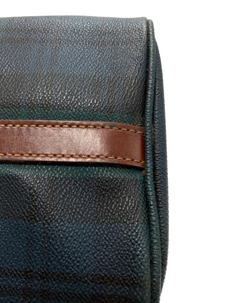 POLO RALPH LAUREN（ポロ・ラルフローレン）POLO RALPH LAUREN (ポロ・ラルフローレン) チェックミニボストンバッグ グリーン×ブラウンの古着・服飾アイテム