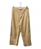 AURALEEオーラリー）の古着「WASHED FINX LIGHT CHINO WIDE PANTS」｜ベージュ